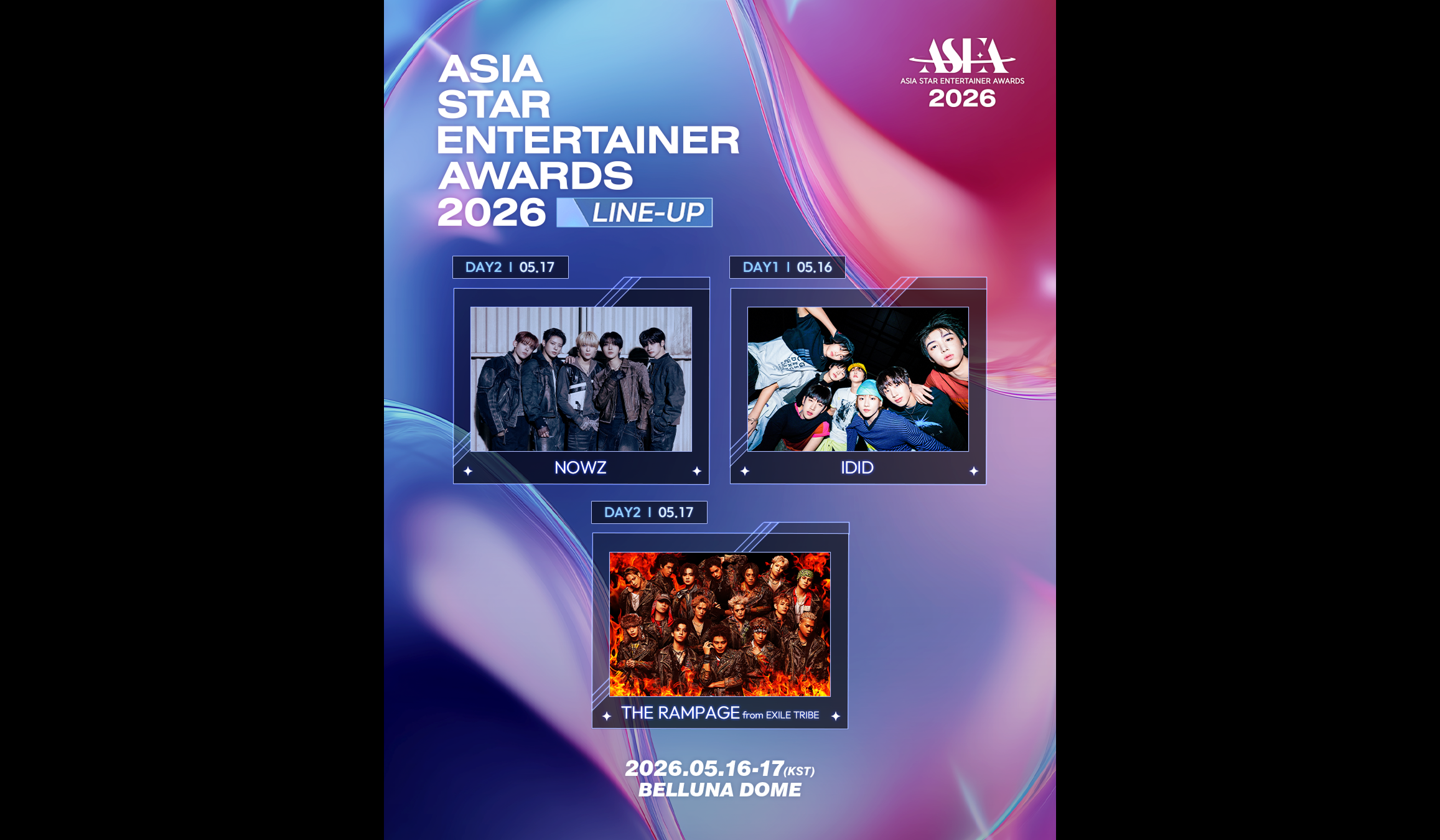 NOWZ, IDID, and THE RAMPAGE from EXILE TRIBE Confirmed for 'ASEA 2026'