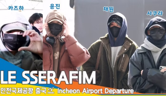 [4K] LE SSERAFIM: 'Hoodie and Cap' Ninja-Pim Ready for Departure [Newsen TV]
